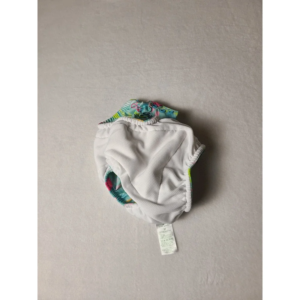 Green Sprouts Swim Diaper Kids 3T Blue Sea Life Reusable Ruffle Snap Closure